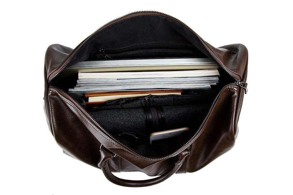 bags : Stijlvolle Leren Herentas - Ideaal voor Lange Reizen - Zwart in van Pantino