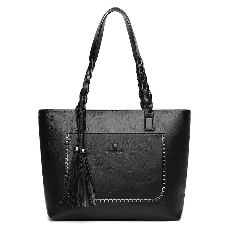 bags : Italiaans Leren Handtas Dames Bruin - Luxe Ambachtelijk Design - Echt Leer in Zwart van Pantino