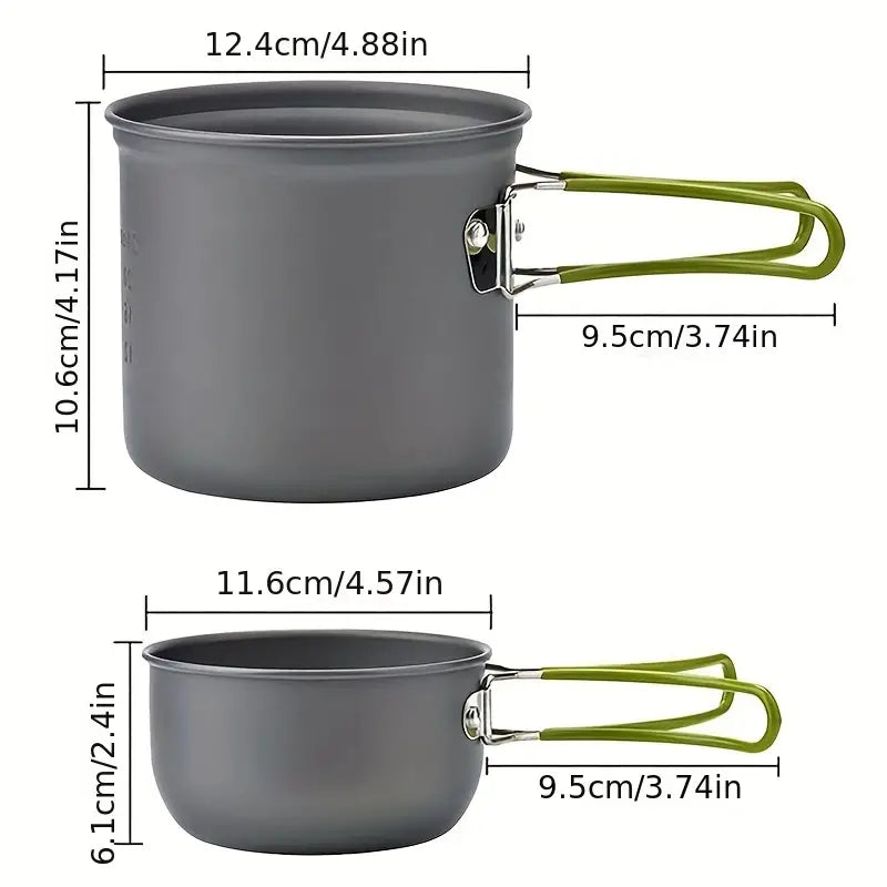 outdoor equipment : Compacte Camping Pannenset met Bestek in van Pantino