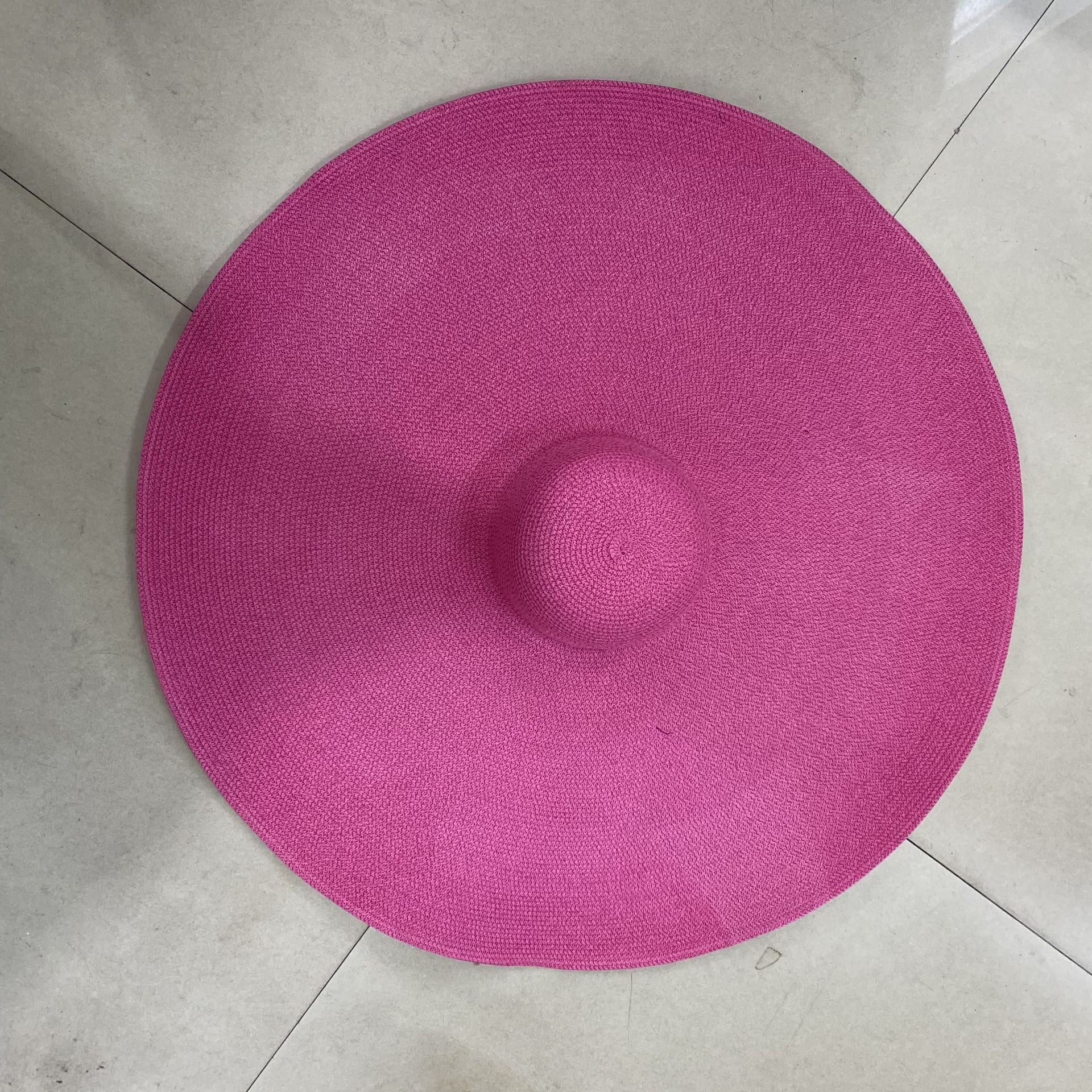 Sun Hat : Gele Dames Stro Zonnehoed met Brede Rand - Stijlvol & Beschermend voor Zomer & Strand in Roze Rood One size van Pantino