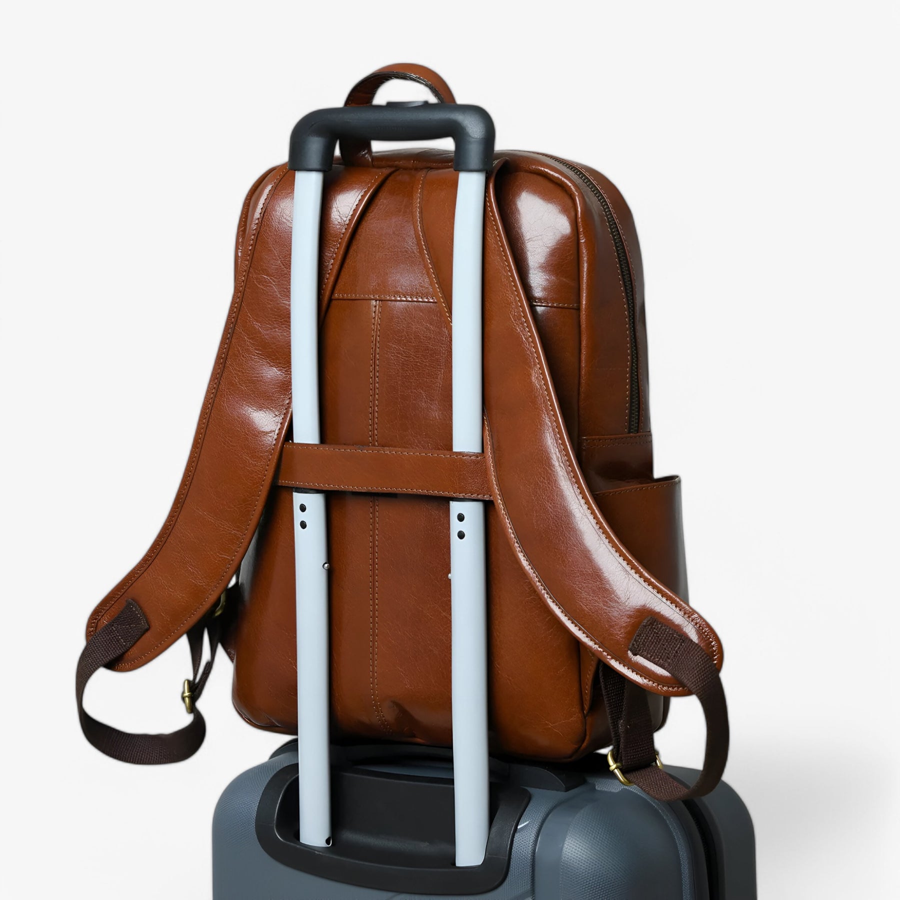 bags : Rugzak Bruin - Luxe Italiaanse Leren in van Pantino
