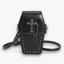 bags : Gotische Schoudertas - Trendy en Griezelig Accessoire in Noir A van Pantino