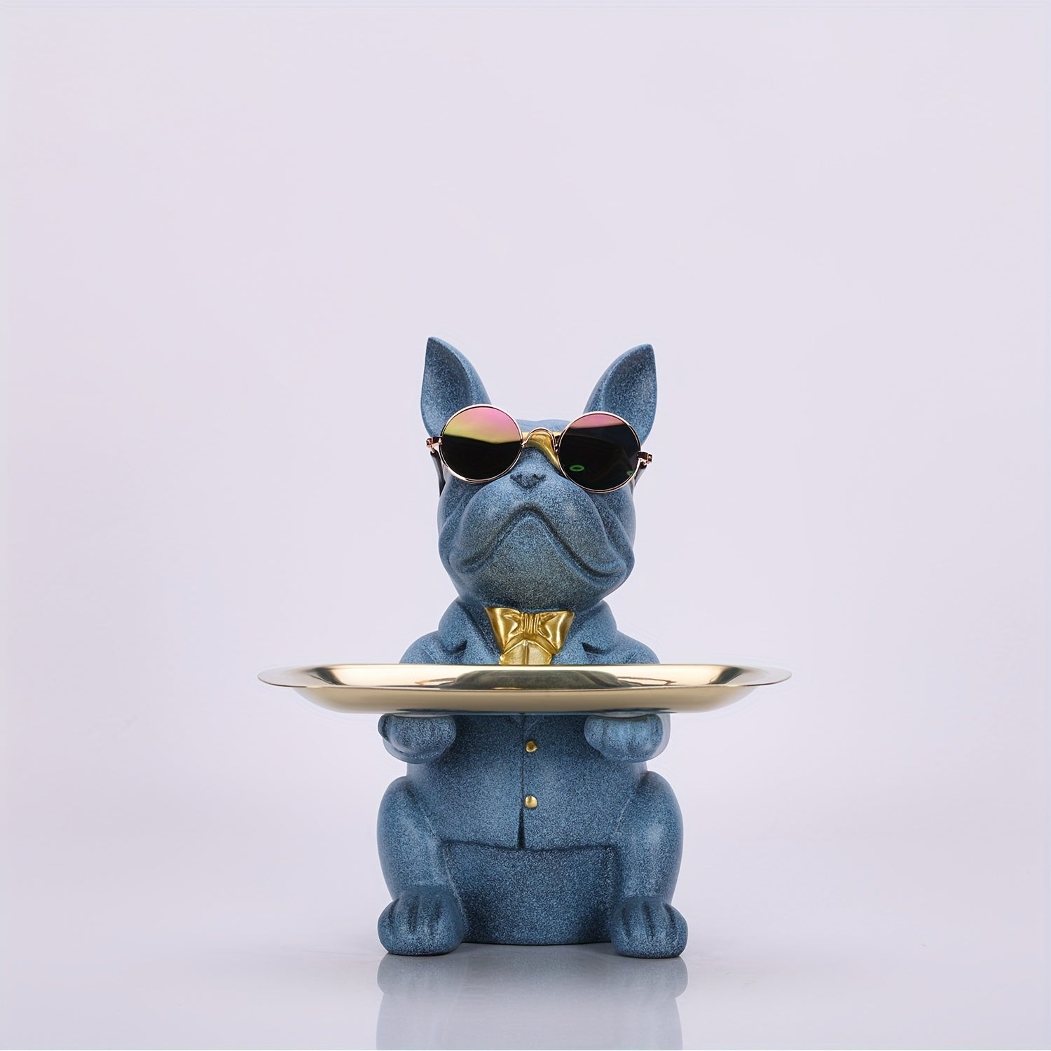 home & garden : Multifunctionele Bulldog Opbergstandbeeld - Marineblauw Zittend in Blauw Zittend van Pantino