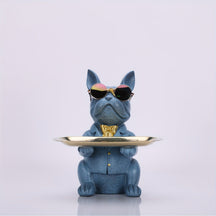 home & garden : Multifunctionele Bulldog Opbergstandbeeld - Marineblauw Zittend in Blauw Zittend van Pantino