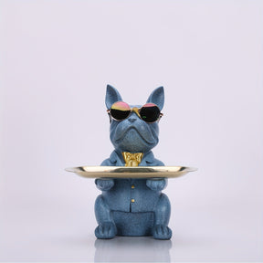 home & garden : Multifunctionele Bulldog Opbergstandbeeld - Marineblauw Zittend in Blauw Zittend van Pantino