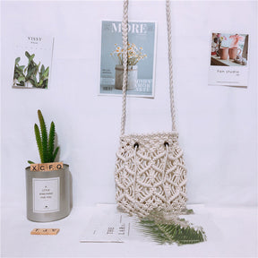 bags : Vakantie Rieten Tas -Zand & Stijl - Wit in Wit van Pantino