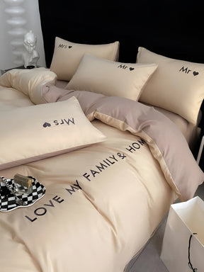 home & garden : Beddengoed Set Roze-Grijs - Ultrazacht Comfortabel Slaap - Microvezel in Champagnebruin van Pantino