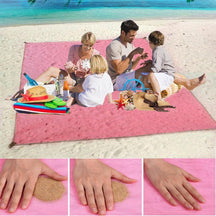 outdoor equipment : Zandvrije Strandmat Wit - Compact Draagbaar Strand - Nylon in Roze 200x200CM van Pantino