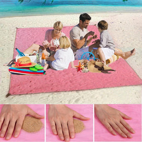 outdoor equipment : Zandvrije Strandmat Wit - Compact Draagbaar Strand - Nylon in Roze 200x200CM van Pantino