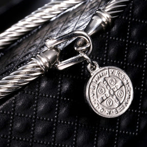 Bracelet : Bedelarmband Heilige Benedictus Goudkleurig - Religieuze Heren/Dames Armband in silver van Pantino