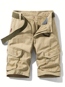 Men's Shorts : Heren Shorts met Trekkoord - Zwart in Kaki van Pantino
