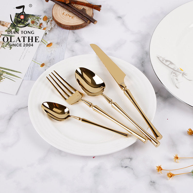 home & garden : Living Essence Bestekset - Dagelijks Gebruik Elegant Dineren - RVS in Glanzend goud van Pantino