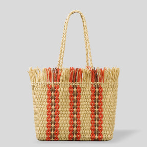 bags : Handgeweven Strandtas met Grote Capaciteit - Khaki in van Pantino