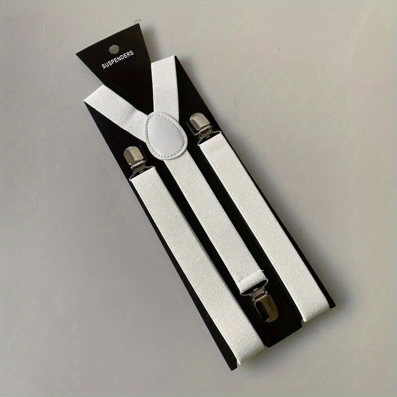 Suspenders : Heren Bretels met 3 Stevige Clips voor Broeken en Pantalons - Zwart in Wit van Pantino