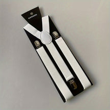 Suspenders : Heren Bretels met 3 Stevige Clips voor Broeken en Pantalons - Zwart in Wit van Pantino