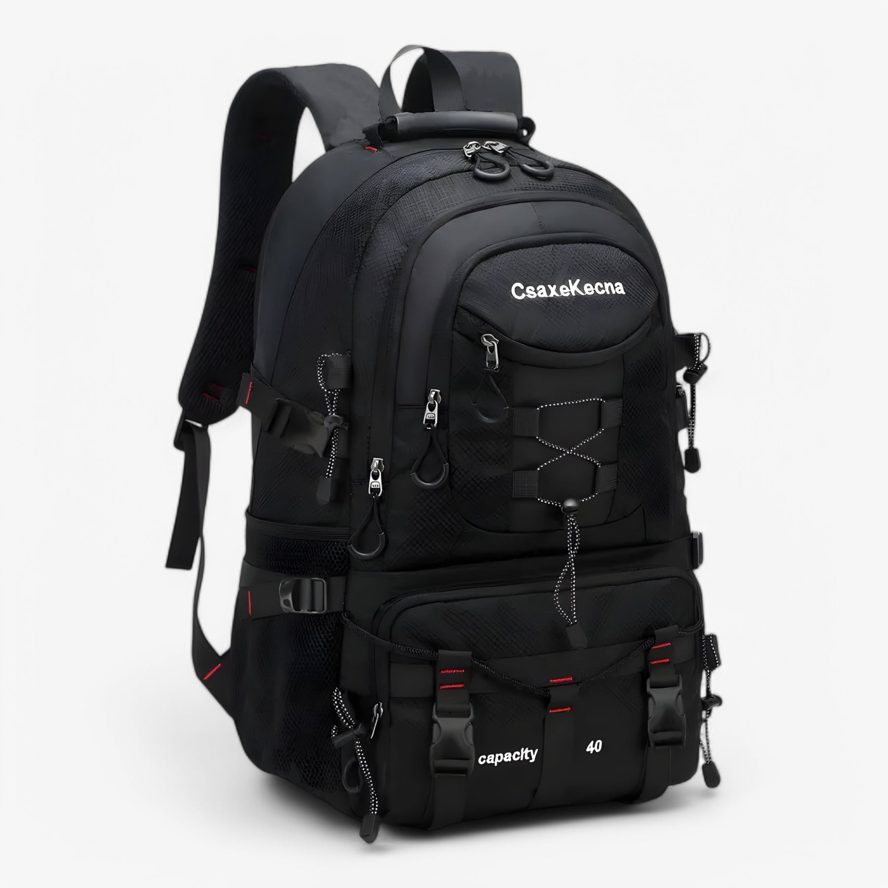 outdoor equipment : Trekking Rugzak 40L Oranje - Waterdichte, Duurzame & Comfortabele Backpack voor Heren & Dames in Zwart van Pantino