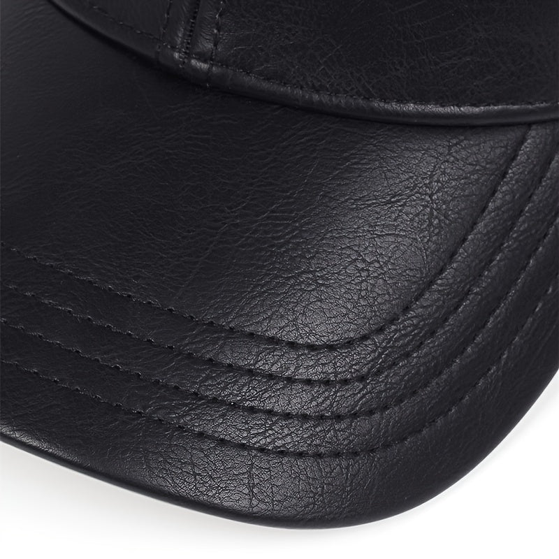 Baseball Cap : PU-Leren Baseballpet voor Heren, Ideale Keuze Geschenken Leer - Zwart in van Pantino