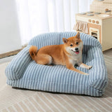 Gestreiftes Orthopädisches Komfort-Hundebett - Blau