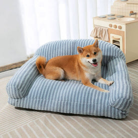 pet supplies : Gestreept Orthopedic Comfort Hondenbed - Blauw in Blauw van Pantinoshop