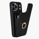Hoesje iPhone 13 Pro Luxe - Schokbestendig Leer | Elegant Magnetisch Hoesje Zwart
