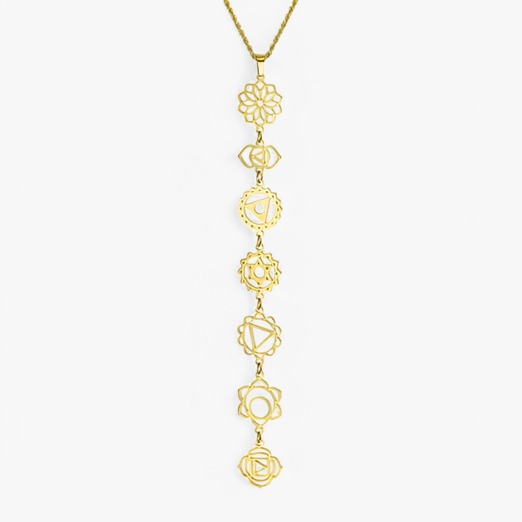 Jewelry : Damesketting 7 Chakra van Wol, Energetisch Sieraad voor Spiritueel Evenwicht in Oro van Pantinoshop