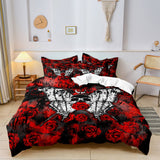 Luxe Layers - Hard Rock Rose Totenkopf Bettwäsche Set
