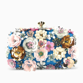bags : Bloemen Handtas Dames Goud - Verfraaid met Parels Feestelijk - Stof in van Pantino