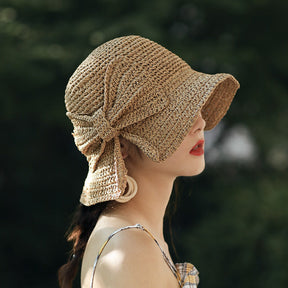 Sun Hat : FloppyHats - Effen Zonnehoed met Gekrulde Rand - Donkerroze in van Pantino