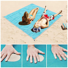 outdoor equipment : Zandvrije Strandmat Wit - Compact Draagbaar Strand - Nylon in Blauw 200x200CM van Pantino