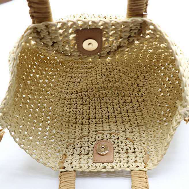 bags : Strandtas met Houten Handvat - Beige in van Pantino