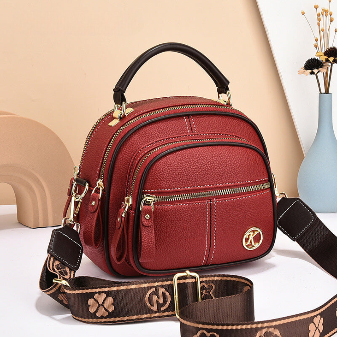 bags : The Cabo Bag Dames - Zwart in ROOD van Pantino