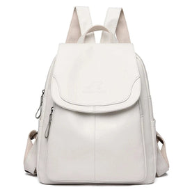 bags : Rugzak Dames Zuiver Wit - Veilige Leren voor Stijlvolle in Zuiver wit van Pantinoshop