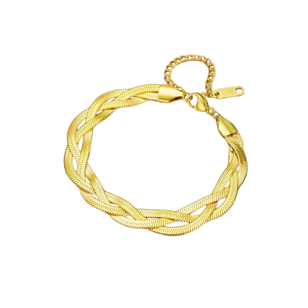 Bracelet : The Geneva Bling Bracelet - Tijdloze Glamour voor Elke Gelegenheid - Goud in van Pantino