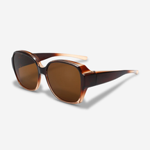 Clip-On Sunglasses : Overzet Zonnebril Gepolariseerd Beige UV440 - Comfortabel & Stijlvol voor Brildragers in Koffie Pro van Pantino