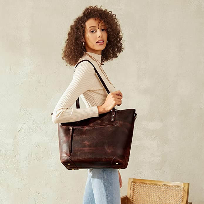 bags : Luxury Bag Vintage Leren Tas - Zwart in van Pantino