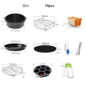 home & garden : Airfryer Accessoire Set 10-Delig - Veelzijdig Handig Bakken - Siliconen in van Pantino