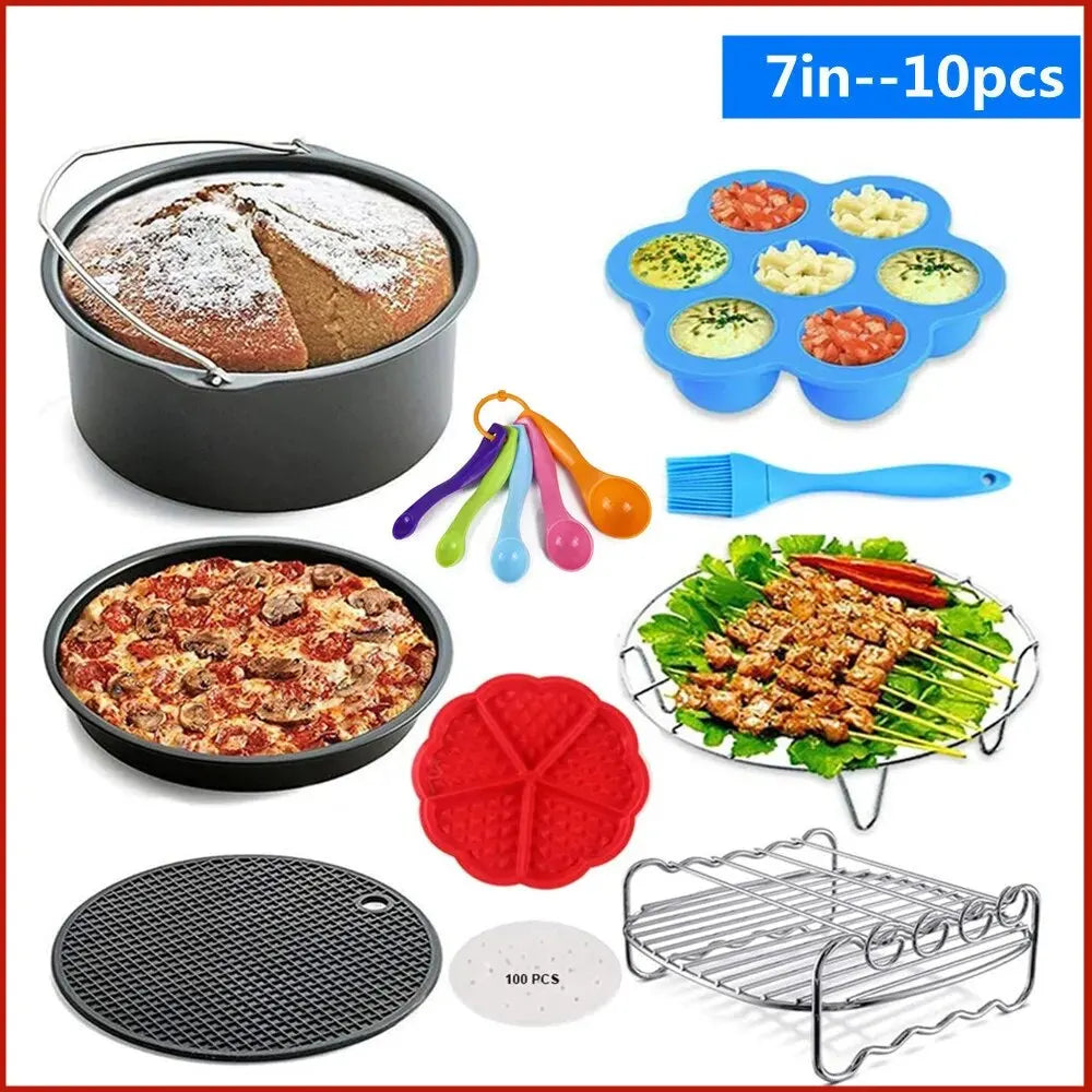 home & garden : Airfryer Accessoire Set 10-Delig - Veelzijdig Handig Bakken - Siliconen in van Pantino