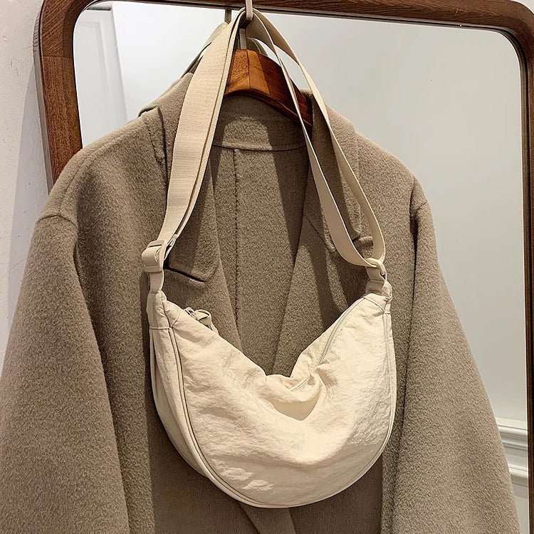 bags : Dumpling Tas Dames Oranje - Lichtgewicht Wolkenvorm - Leer in van Pantino