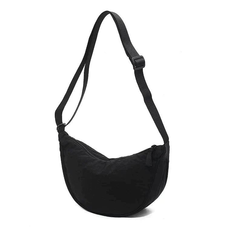 bags : Dumpling Tas Dames Oranje - Lichtgewicht Wolkenvorm - Leer in van Pantino