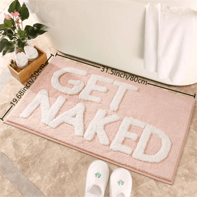 home & garden : Kleurrijk Antislip Badkamermat - Wit in Roze Achtergrond - Witte Letters 50cm*80cm van Pantino