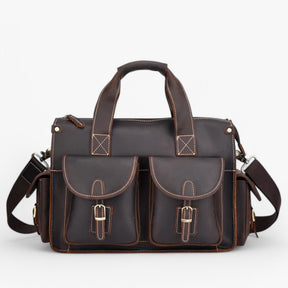 bags : Vintage Leren Aktetas Leer - Donkerbruin in van Pantino
