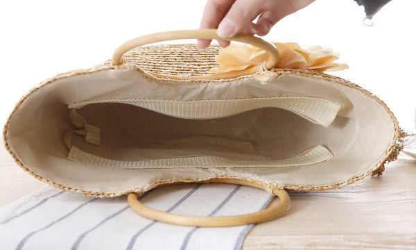 bags : Handtas van Stro - Khaki in van Pantino