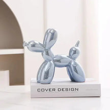 home & garden : Ballon Hond Sculptuur Marineblauw - Decoratieve Woonkamer Kunst - Kunststof in Parelblauw van Pantino