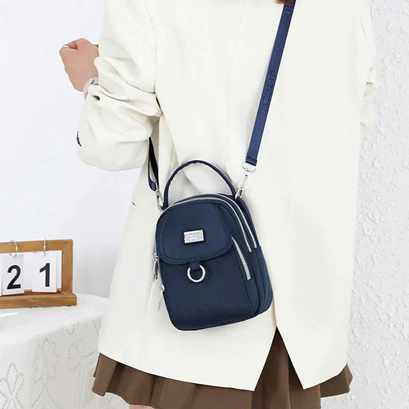 bags : Crossbody Tas Blauw - PhoneBag - Telefoonhoesje met Rits voor in van Pantino