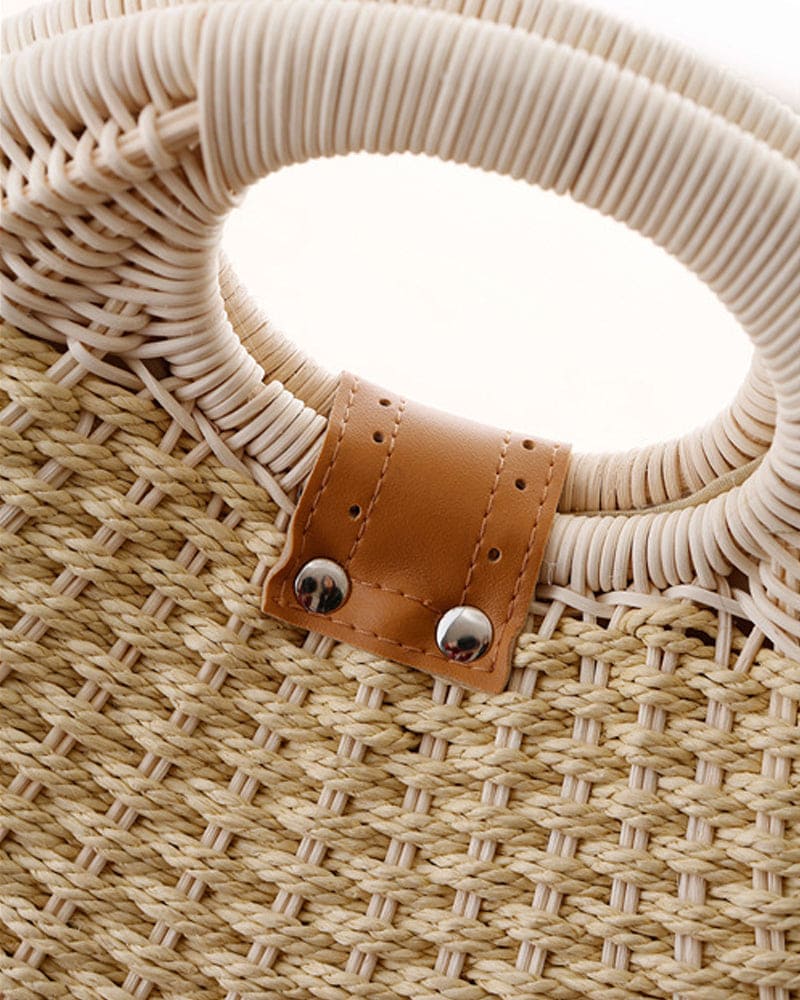 bags : Rotan Schoudertas Dames Wit - Handgeweven Bohemian Stijl in van Pantino