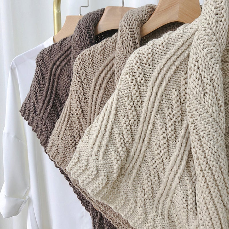 Scarf : Sjaal Dames Zwart - Fine Knitted Scarf - Driehoekige Modesjaal voor in van Pantino