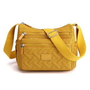 bags : Dames Schoudertas Blauw Leer - Klassiek & Luxe Design in Geel van Pantino