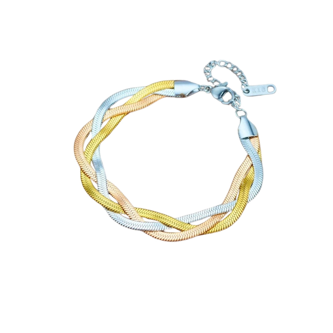 Bracelet : The Geneva Bling Bracelet - Tijdloze Glamour voor Elke Gelegenheid - Goud in van Pantino