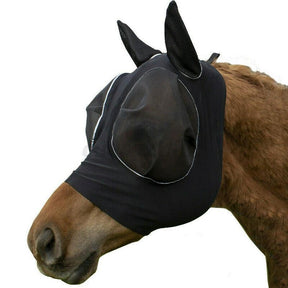 pets : HorseSafe - Paardenmasker Anti-Vlieggaas - Blauw in Zwart van Pantino