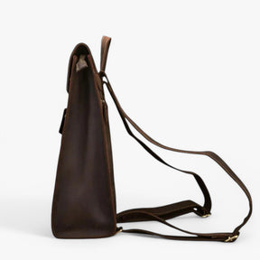bags : Rugzak Donker Bruin - Luxe Leren in van Pantino